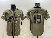 Men's San Francisco 49ers #19 Deebo Samuel 2022 Olive Salute to Service Cool Base Stitched Baseball Jersey,baseball caps,new era cap wholesale,wholesale hats